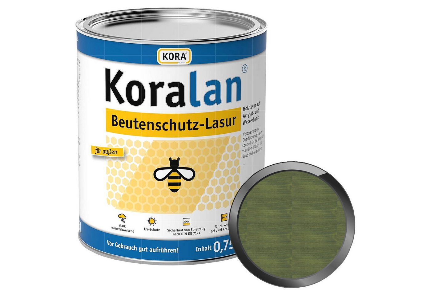 KORA Holzschutzlasur KORALAN BEUTENSCHUTZ-LASUR - 0.75 LTR KORA Holzschutzlasur KORALAN BEUTENSCHUTZ-LASUR - 0.75 LTR von KORA