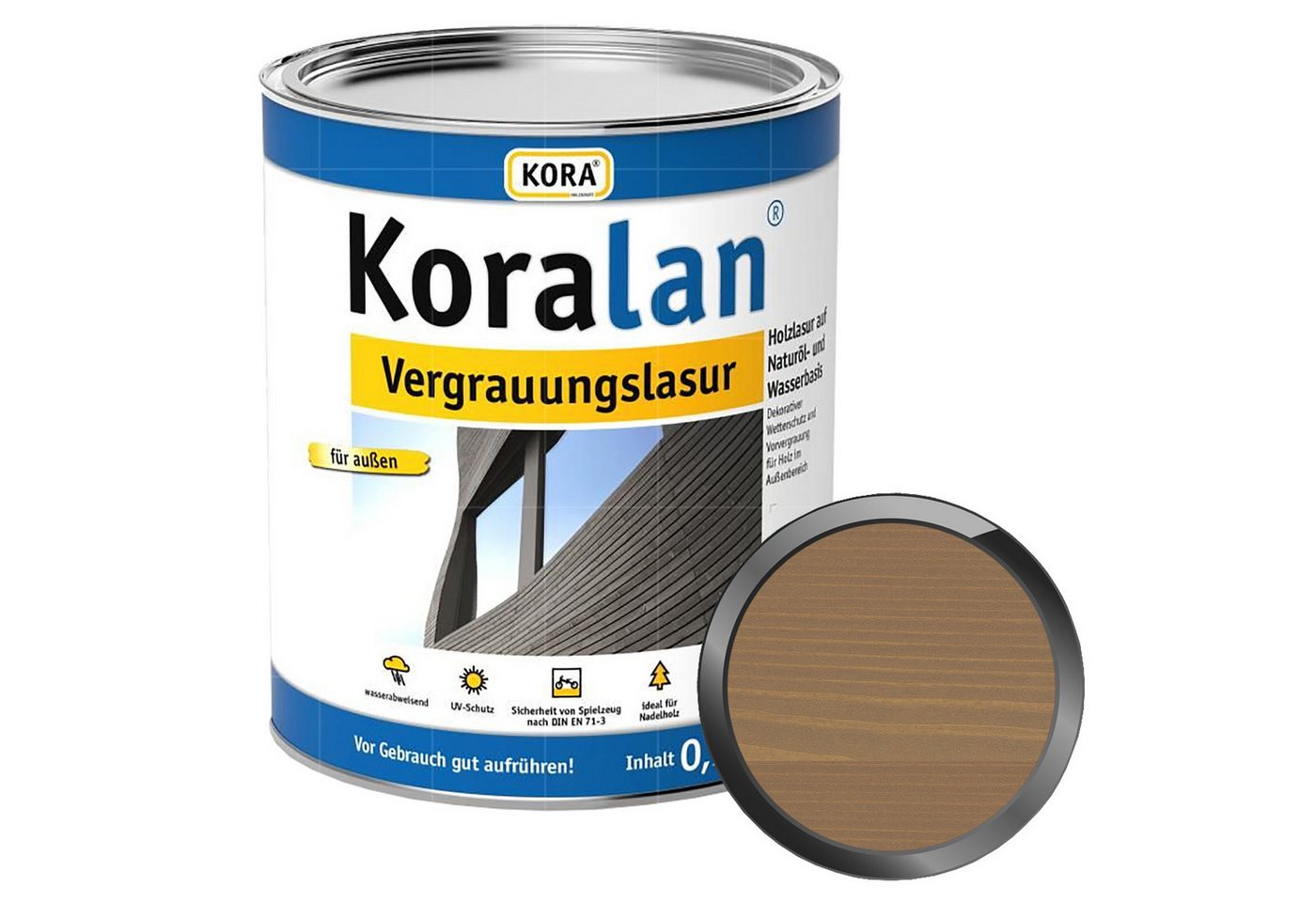 KORA Holzschutzlasur KORALAN VERGRAUUNGSLASUR - 0.75 LTR KORA Holzschutzlasur KORALAN VERGRAUUNGSLASUR - 0.75 LTR von KORA