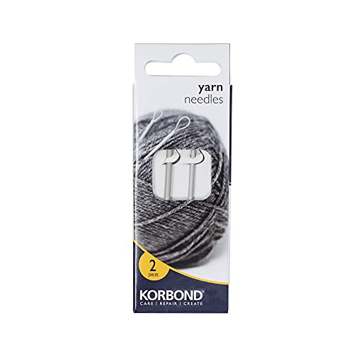 Korbond 2-teiliges Garn-/Wollnadel-Set – 2 Größen – stumpfe Spitze – großes, flexibles Monofilament-Auge – unverzichtbares Strickzubehör von KORBOND
