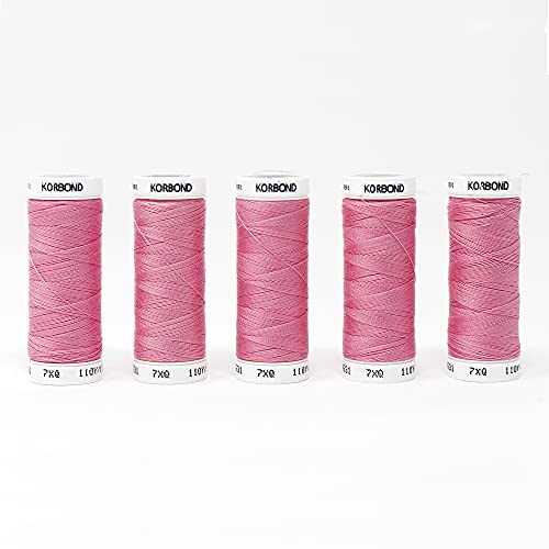 Korbond 500 m Baby Polyester 5 x 100 m Rollen Bay Pink Garn für Handnähmaschinen – kein Einlaufen – ideal für Flicken, Schneidern, Quilten, Basteln, Reparaturen und Verzierungen Korbond 500 m Baby Polyester 5 x 100 m Rollen Bay Pink Garn für Handnähmaschinen – kein Einlaufen – ideal für Flicken, Schneidern, Quilten, Basteln, Reparaturen und Verzierungen von KORBOND