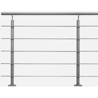 Kordo - opalu - Geländerset 2m aus Aluminium Montagefertig - Farbe Grau - Bodenbefestigung - Farbe Grau von KORDO