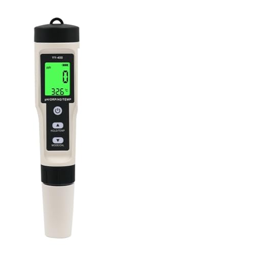KOROBIE Water Quality Meter, 4in1 Digitales PH-Meter PH/ORP/H2/TEMP-Meter Hintergrundbeleuchtung 0-14pH-Messung for den Haushalt for Field and Lab von KOROBIE