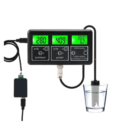 KOROBIE Water Quality Meter, RS485-Kommunikation Multifunktions-Wasserqualitätstester Monitor PH ORP TDS EC CF Temperatur Feuchtigkeitsmessgerät for Field and Lab von KOROBIE