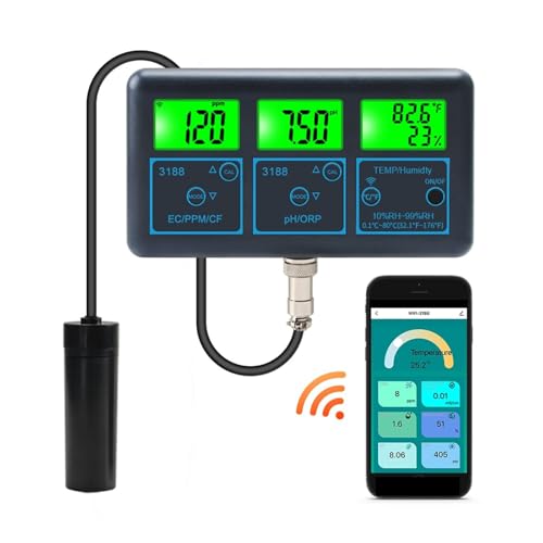 KOROBIE Water Quality Meter, WiFi PH Meter Temp TDS EC ORP Wassertester Tuya APP Smart Monitor Digital Analyzer for Field and Lab von KOROBIE