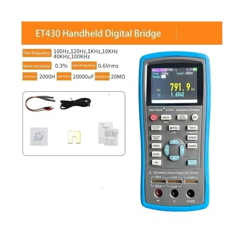 LCR Digitales Brückenmessgerät ET43 USB-Handheld Hochpräziser Kapazitäts-, Induktivitäts- und Widerstandstest Digitalanzeige(ET430) von KOROBIE