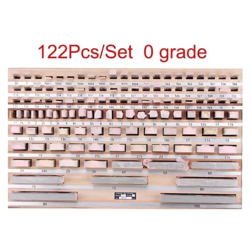 Messklötze-Set, 1 Prüfblockmessgerät Der Güteklasse 0, Prüfmessschieber, Messinstrumente Holzbearbeitungswerkzeuge(122pcs 0 grade) von KOROBIE