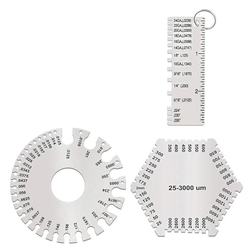 Messklötze-Set, Schweißlehren-Set, Nassfilm-Kammdraht, Blechdickenmessgerät, Runddrahtmessgerät Holzbearbeitungswerkzeuge Messklötze-Set, Schweißlehren-Set, Nassfilm-Kammdraht, Blechdickenmessgerät, Runddrahtmessgerät Holzbearbeitungswerkzeuge von KOROBIE