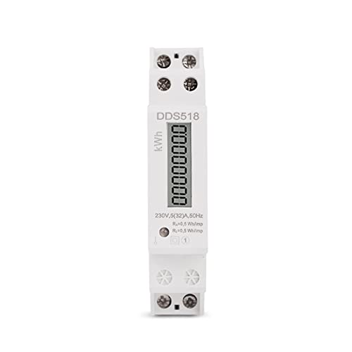 Smart Energy Monitor Switch Meter 18 -mm -Einphase -DIN -Schiene LCD Digital Display Stromverbrauch Energie Watt Meter Wattmeter KWH 5-32A Hochpräzise Echtzeitüberwachung von KOROBIE