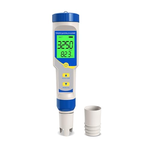 Water Quality Meter, 7in1 PH-Meter 0,01 Auflösung Hochpräzises TDS EC ORP Ppm Tester Salimeter for Pool for Field and Lab von KOROBIE