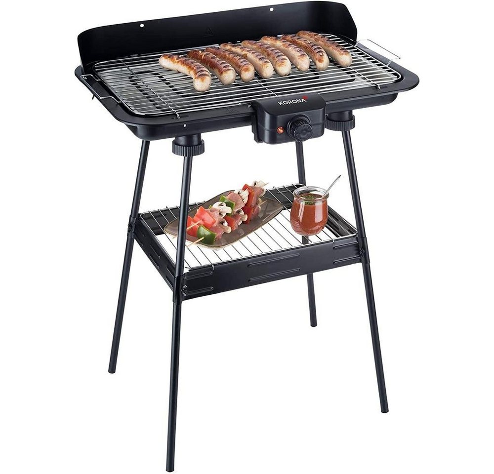 KORONA Elektro-Standgrill 46221 Elektrischer Standgrill, XXL Grillrost, große Grillfläche, 2200W, als Tischgrill verwendbar von KORONA