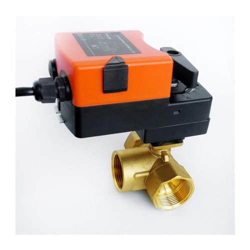 1'' elektrisches Proportionalventil 3-Wege-T-Anschluss, AC/DC24V elektrisches Regelventil 0-10V modulierend for Durchflussregulierung oder Ein/Aus (Size : 0-10V) von KOSBO