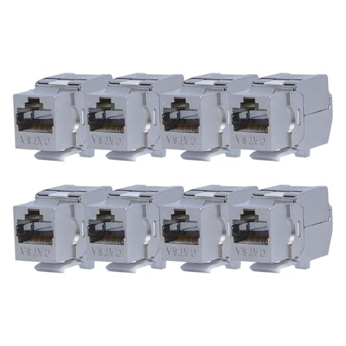KOSCOM CONNECT 8x Keystone Modul CAT6A | STP RJ45 Einbaubuchse für Netzwerk-Leerdose & Patchpanel | vollgeschirmt I bis zu 10 Gbit/s & 500 MHz | werkzeugfreie Snap-In Montage | AWG 22-25 KOSCOM CONNECT 8x Keystone Modul CAT6A | STP RJ45 Einbaubuchse für Netzwerk-Leerdose & Patchpanel | vollgeschirmt I bis zu 10 Gbit/s & 500 MHz | werkzeugfreie Snap-In Montage | AWG 22-25 von KOSCOM CONNECT