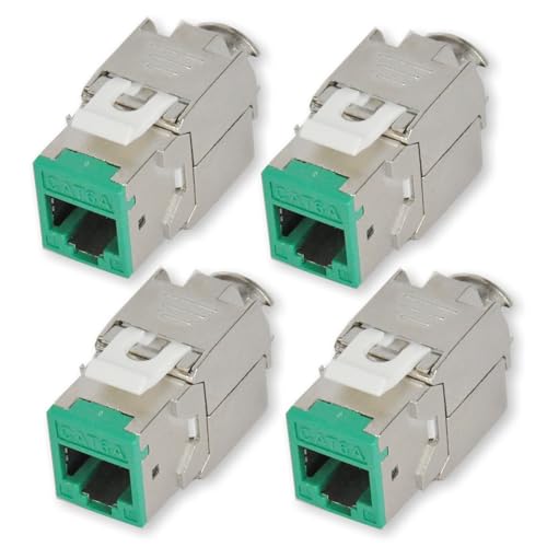 Koscom Connect 4x Keystone Modul CAT6A in dunkelgrün | STP RJ45 Einbaubuchse für Netzwerk-Leerdose & Patchpanel | vollgeschirmt I bis zu 10 Gbit/s & 500 MHz | werkzeugfreie Snap-In Montage | AWG 22-25 Koscom Connect 4x Keystone Modul CAT6A in dunkelgrün | STP RJ45 Einbaubuchse für Netzwerk-Leerdose & Patchpanel | vollgeschirmt I bis zu 10 Gbit/s & 500 MHz | werkzeugfreie Snap-In Montage | AWG 22-25 von KOSCOM CONNECT
