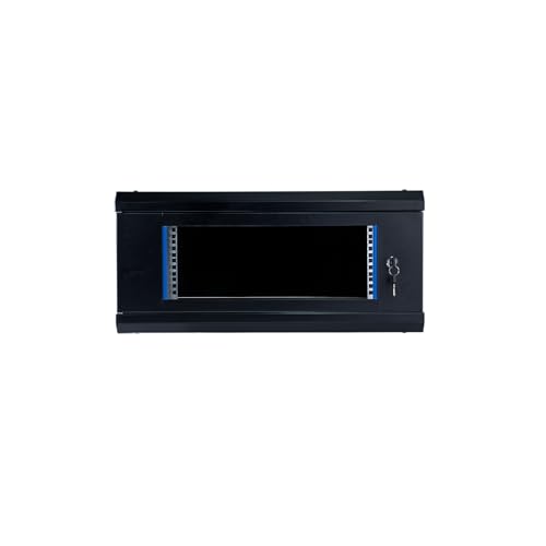 Koscom Connect Netzwerkschrank I Serverschrank 19 Zoll I Wandmontage I 600 mm Tiefe I 600x600x280mm I voll montiert I abschließbare Glastür I Traglast 100 kg (Schwarz - 60cm, 4HE) von KOSCOM CONNECT