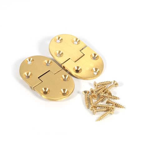 KOSDFOGE 2Pcs Brass Butler Tray Hinge Round Edge 2 1/2 x 1 1/2 with Screws Folding Flap Good Wear Suitable for Various Folding Tables von KOSDFOGE
