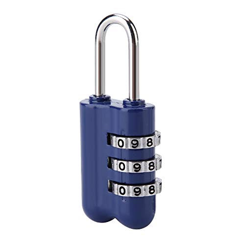 KOSDFOGE 3 Digit Combination Password Lock Zinc Alloy Luggage Padlock Coded Lock Anti Theft Blue Compact Size von KOSDFOGE