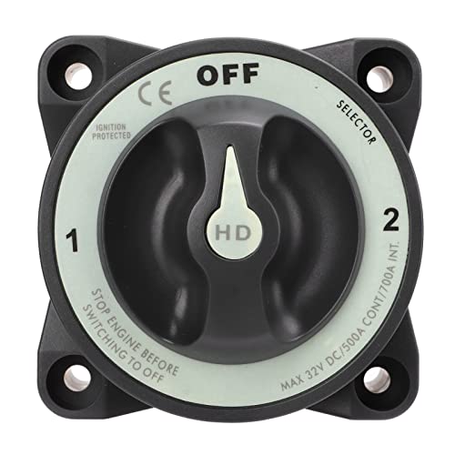 KOSDFOGE 3 Positionen Batterietrennschalter, Hauptschalter für Stromunterbrechung, IP66, Wasserdichter Zündschutz für Wohnwagen, Boote von KOSDFOGE