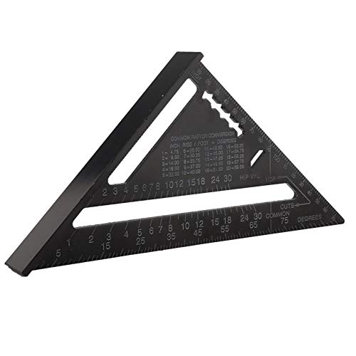 KOSDFOGE Aluminum Alloy Black Oxidation Roofing Triangle Angle Protractor Layout Guide for Building and Remodeling Projects (Metric 16CM) von KOSDFOGE
