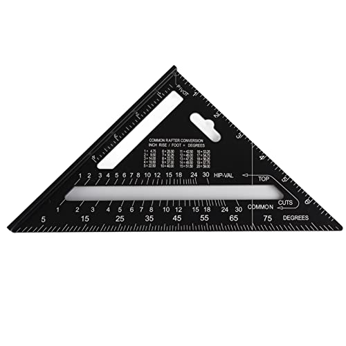 KOSDFOGE Aluminum Alloy Black Oxidation Roofing Triangle Angle Protractor Layout Guide for Building and Remodeling Projects (UK Standard) von KOSDFOGE
