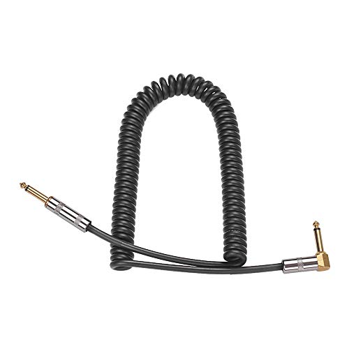 KOSDFOGE Curly Guitar Cable Cord High Quality Audio Cable for Electric Guitar Bass, 1/4 Inch Straight to Right-Angle Gold-plated TS Plugs PU Jacket, Max 3 Meters Usage Length KOSDFOGE Curly Guitar Cable Cord High Quality Audio Cable for Electric Guitar Bass, 1/4 Inch Straight to Right-Angle Gold-plated TS Plugs PU Jacket, Max 3 Meters Usage Length von KOSDFOGE