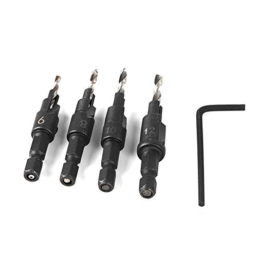 KOSDFOGE Hex Shank HSS Drill Bits Fast Change #6#8#10#12 Countersink Woodworking Tool for Drilling Workpieces KOSDFOGE Hex Shank HSS Drill Bits Fast Change #6#8#10#12 Countersink Woodworking Tool for Drilling Workpieces von KOSDFOGE