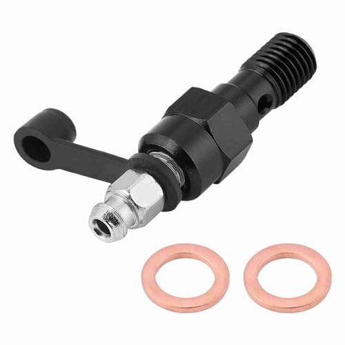 KOSDFOGE M10x1.0mm Motorcycle Brake Caliper Bleed Screw Nipple Banjo Bolt Dust Cap Universal Application (Black) von KOSDFOGE