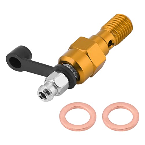 KOSDFOGE M10x1.0mm Motorcycle Brake Caliper Bleed Screw Nipple Banjo Bolt Dust Cap Universal Application (Gold) von KOSDFOGE