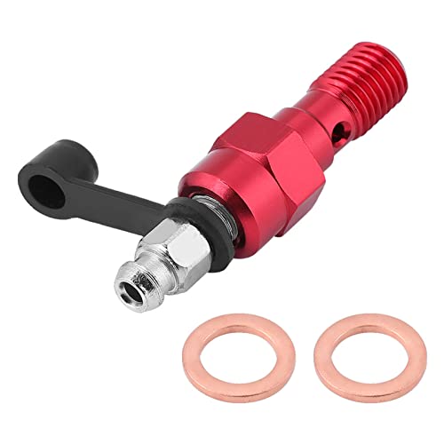 KOSDFOGE M10x1.0mm Motorcycle Brake Caliper Bleed Screw Nipple Banjo Bolt Dust Cap Universal Application (Red) von KOSDFOGE