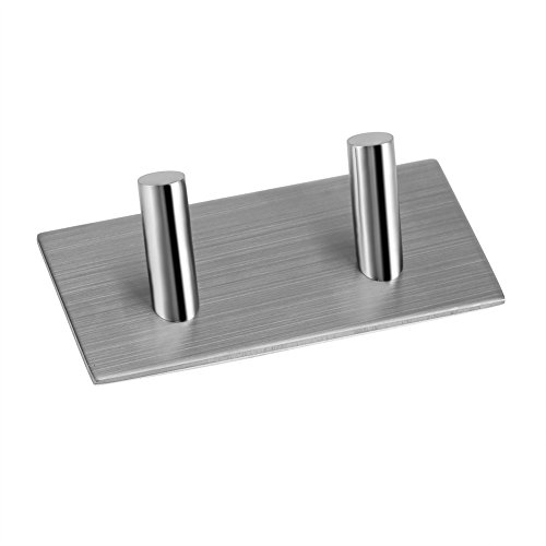 KOSDFOGE Stainless Steel Silver Adhesive Hook Towel Hanger Rack Wall Mount for Bedrooms Bathrooms Closets (Double hook) von KOSDFOGE