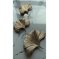 Ginkgo Blatt Wandkunst 3Er-Set | Wanddekorationen, Wandbehang Dekor, Elegante Ginkgo Blatt Wandkunst 3Er-Set | Wanddekorationen, Wandbehang Dekor, Elegante von KOSDecorShop