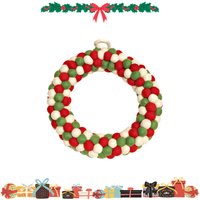 Weihnachtskranz Türkranz Weihnachtlicher Filzkugel-Kranz Filz Türhänger Filzkranz 31 cm 12" Pom Filzreif, Festliche Dekoration - Nepal Weihnachtskranz Türkranz Weihnachtlicher Filzkugel-Kranz Filz Türhänger Filzkranz 31 cm 12" Pom Filzreif, Festliche Dekoration - Nepal von KOSELI2020