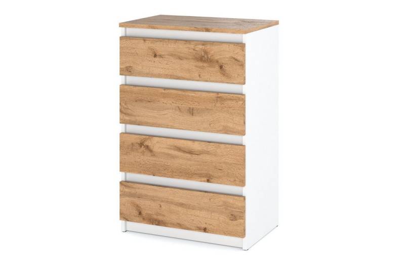KOSETO Kommode mit 4 Schubladen - 60 cm - für Wohnzimmer und Schlafzimmer, Kratzfeste Oberfläche, Griffloses Design, Pflegeleicht, Modern Design von KOSETO