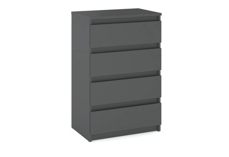 KOSETO Kommode mit 4 Schubladen - 60 cm - für Wohnzimmer und Schlafzimmer, Kratzfeste Oberfläche, Griffloses Design, Pflegeleicht, Modern Design von KOSETO
