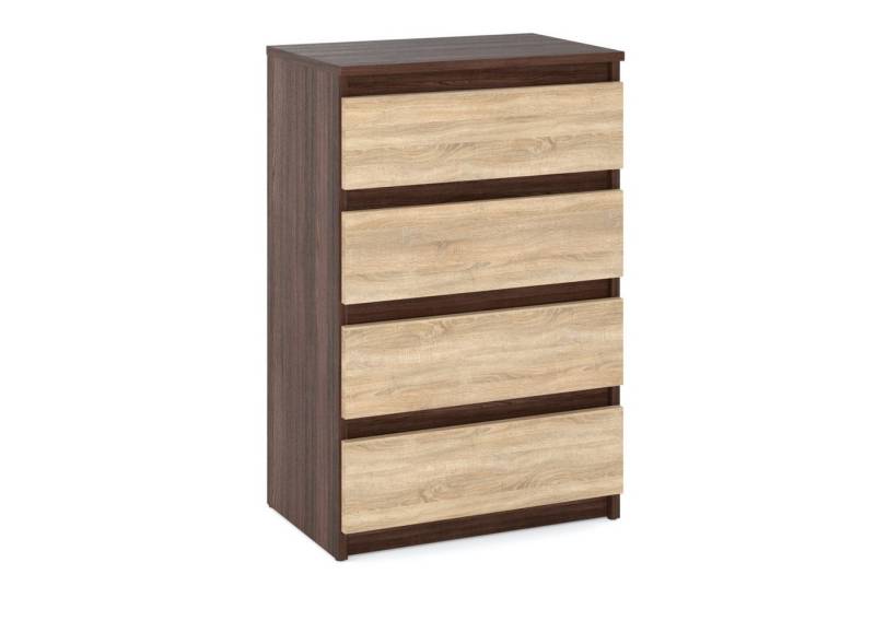 KOSETO Kommode mit 4 Schubladen - 60 cm - für Wohnzimmer und Schlafzimmer, Kratzfeste Oberfläche, Griffloses Design, Pflegeleicht, Modern Design von KOSETO