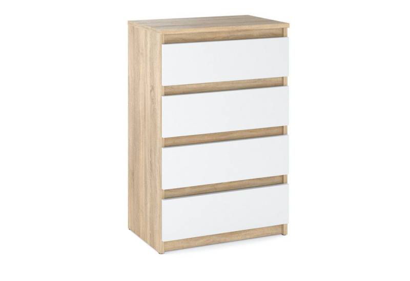 KOSETO Kommode mit 4 Schubladen - 60 cm - für Wohnzimmer und Schlafzimmer, Kratzfeste Oberfläche, Griffloses Design, Pflegeleicht, Modern Design von KOSETO