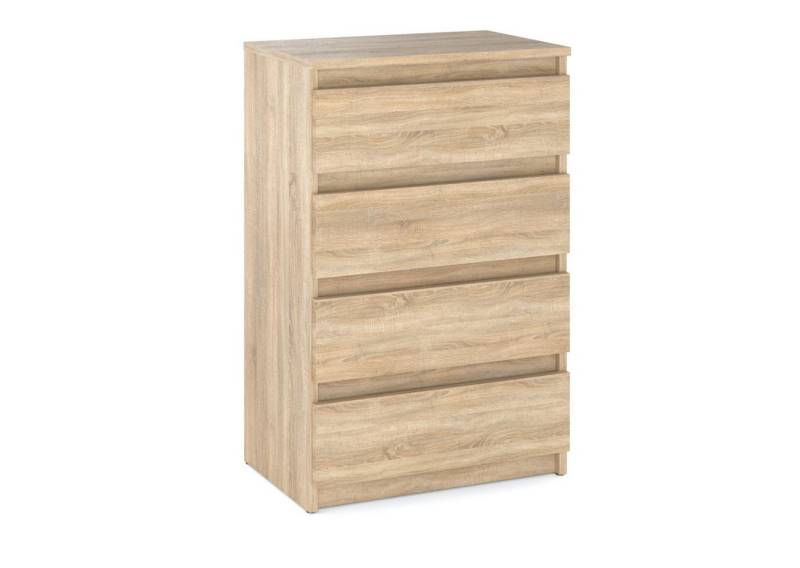 KOSETO Kommode mit 4 Schubladen - 60 cm - für Wohnzimmer und Schlafzimmer, Kratzfeste Oberfläche, Griffloses Design, Pflegeleicht, Modern Design von KOSETO