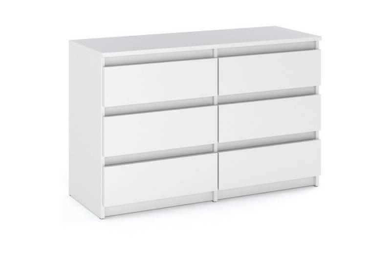 KOSETO Kommode mit 6 Schubladen - 100cm - für Wohnzimmer und Schlafzimmer, Modernes Design, Griffloses Design, Stabile Konstruktion, Langlebig von KOSETO