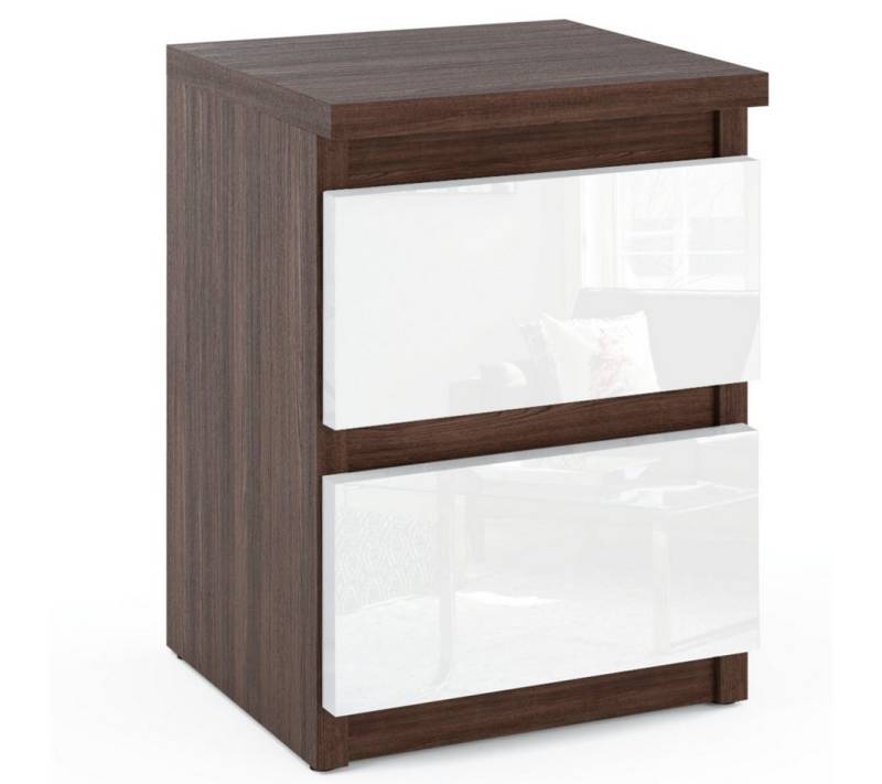 KOSETO Nachtkonsole, Nachttisch mit 2 Schubladen für Schlafzimmer, Büro - Modernes Design, modernes, minimalistisches Design, langlebig, pflegeleicht von KOSETO