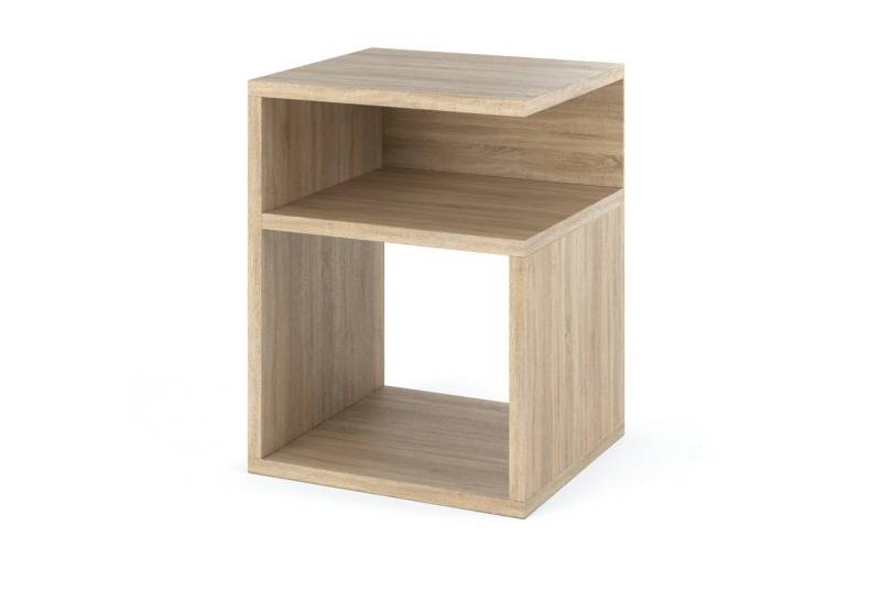 KOSETO Nachtkonsole Moderne - Beistelltisch mit 2 offene Fächer - Nachtschrank, Flexibel links/rechts einsetzbar, Schneller Zugriff auf Gegenstände von KOSETO