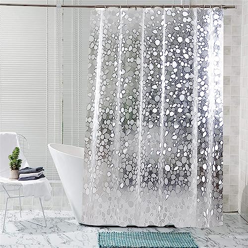 KOSHIFU Duschvorhang 240x200 Transparent Antischimmel 3D Eva Wasserdicht Shower Curtains Waschbar Duschvorhänge mit 12 Duschvorhang Ringe für Badewanne Badvorhänge von KOSHIFU