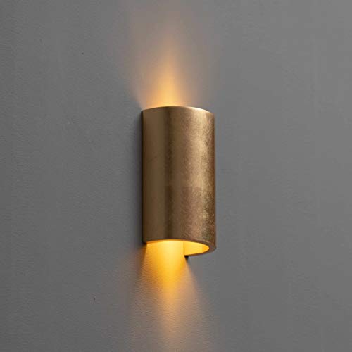 Kosilum – zylindrische Wandleuchte aus Gips und Blattgold – Aries – Licht warmweiß Beleuchtung Wohnzimmer Schlafzimmer Küche Flur – 1 x max 40 W – G9 – IP20 Kosilum – zylindrische Wandleuchte aus Gips und Blattgold – Aries – Licht warmweiß Beleuchtung Wohnzimmer Schlafzimmer Küche Flur – 1 x max 40 W – G9 – IP20 von KOSILUM