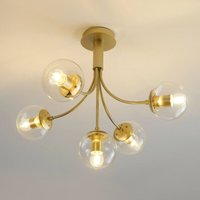 Deckenleuchte Messing Gold mit eleganten Glaskugeln - Ciara von KOSILUM