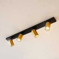 Kosilum - Deckenleuchte mit mehreren schwenkbaren GU10-Spots in Schwarz und Gold - Lewis von KOSILUM