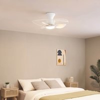 Dimmbarer weißer LED-Deckenventilator mit wechselbarer Farbtemperatur 66 cm - Melvin von KOSILUM