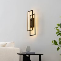 Kosilum - Doppelte rechteckige schwarze Wandleuchte 50 cm - Torello von KOSILUM
