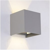 Graue LED-Wandleuchte Cubic Design IP54 - 10 cm von KOSILUM