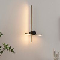 Große sich kreuzende Design LED-Wandleuchte Schwarz und Messing -Mallow von KOSILUM