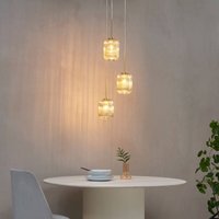 Hängeleuchte mit drei gerippten Bernsteingläsern - Rosalia Hängeleuchte mit drei gerippten Bernsteingläsern - Rosalia von KOSILUM