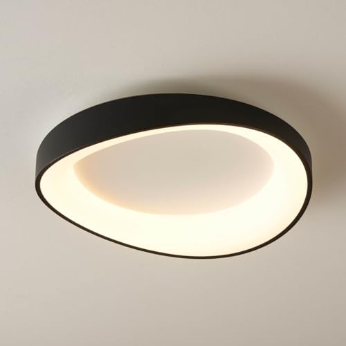 KOSILUM – Deckenleuchte, rund, schwarz, diskret, LED, kompatibel mit Dimmer – Belina – Licht warmweiß Beleuchtung Wohnzimmer Schlafzimmer Küche Flur – 21 W – 2712 lm – integrierte LED – IP20 von KOSILUM