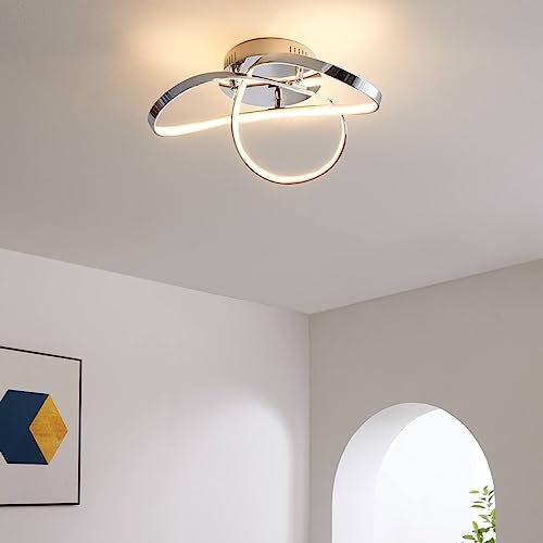 KosiLight - Deckenleuchte - LED design 3 Schleifen Chrom (23 W) - Acht - Silber/Chrom - 1760 lm - Metall und PVC - IP20 - A von KOSILUM